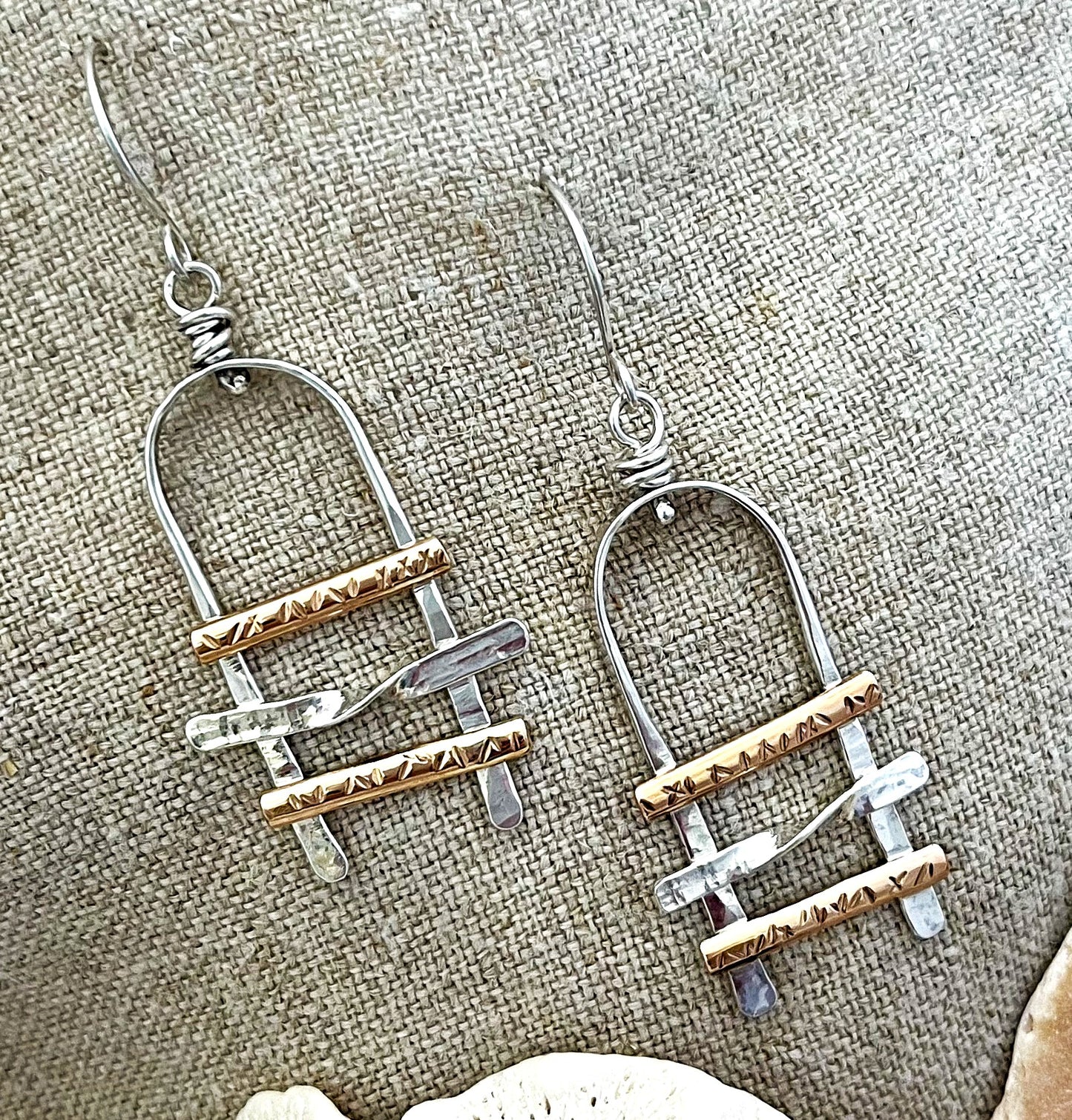 Earrings Sterling and Bronze
