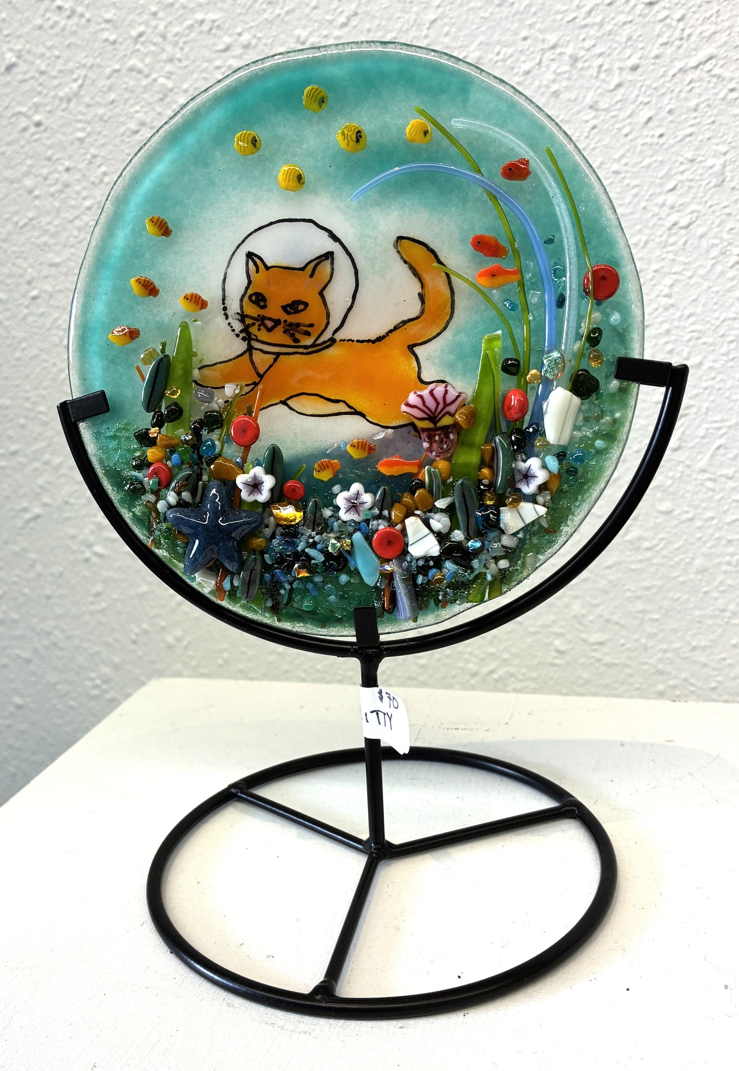Scuba Kitty w Stand, lt blue