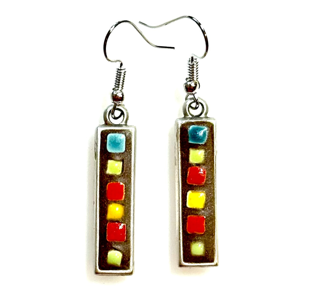 Earrings 821, Multicolor Mosaic