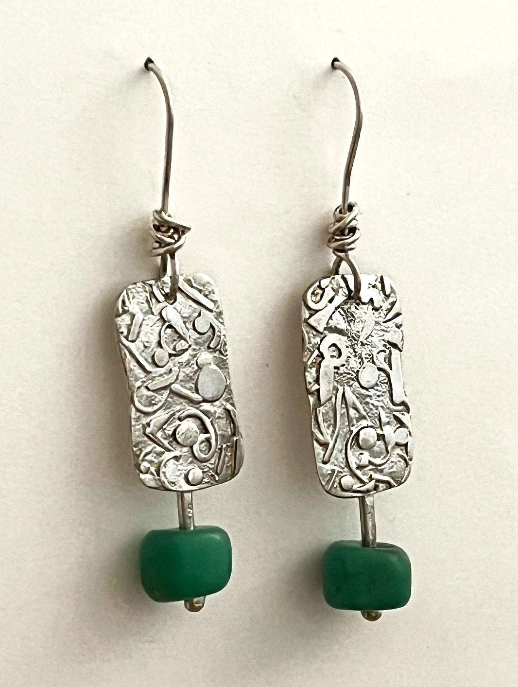 Earrings, Riveted Handmade Beads