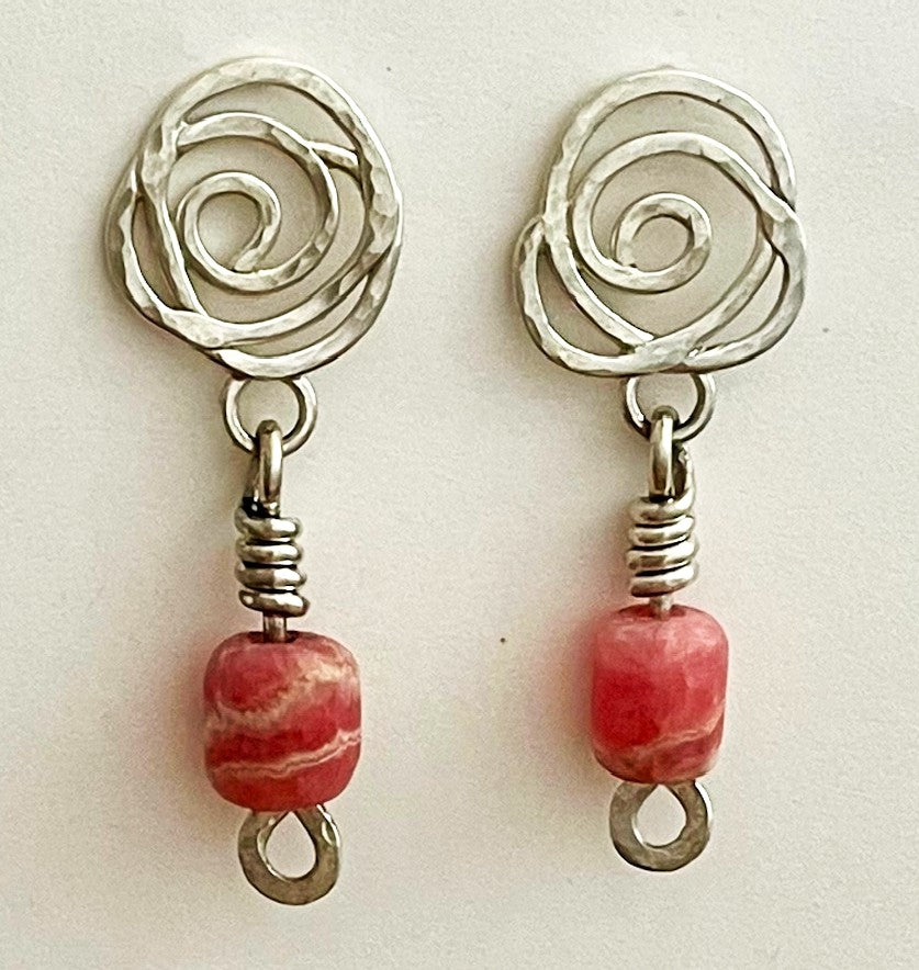 Post Earrings, Knots, Handmade Beads 71