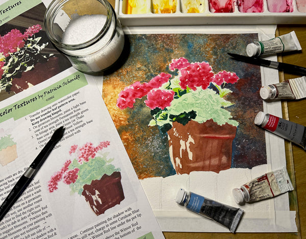 Salty Watercolor Textures, Sat., July 18, 10am - 4pm, Instructor, Patty Schmidt