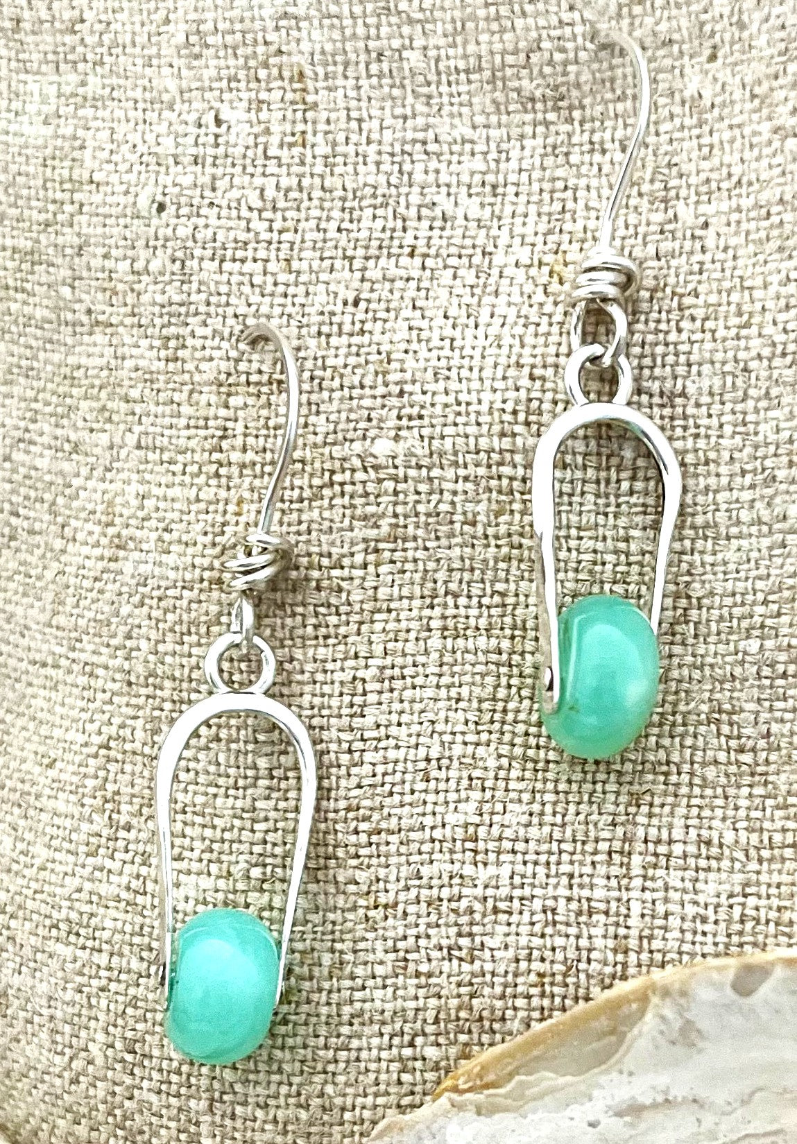 Earrings w Aqua Blue
