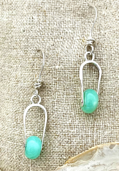 Earrings w Aqua Blue