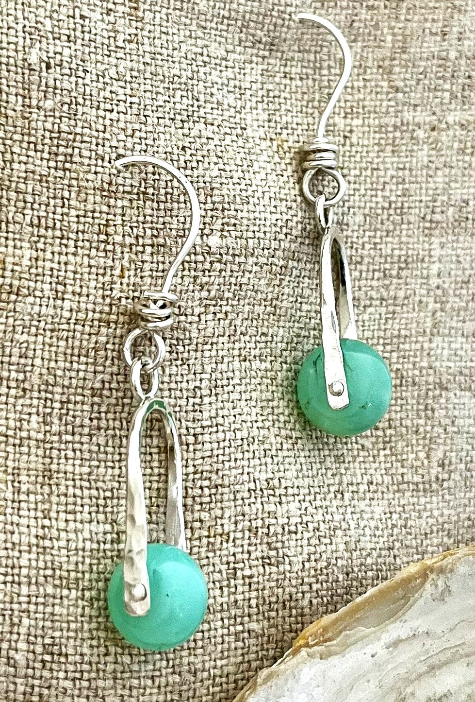 Earrings w Aqua Blue