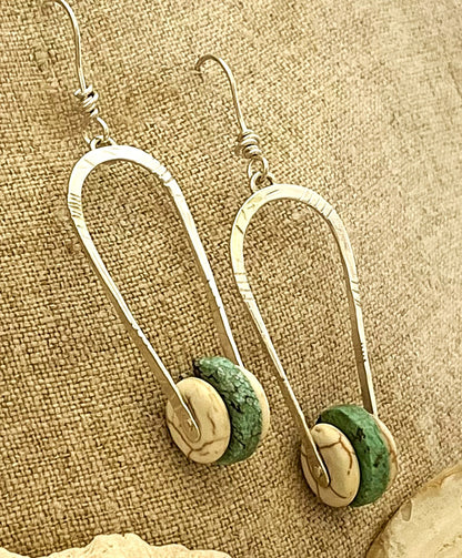 Earrings w Turquoise and Howlite