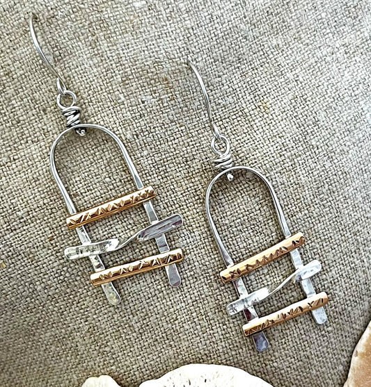 Earrings Sterling and Bronze