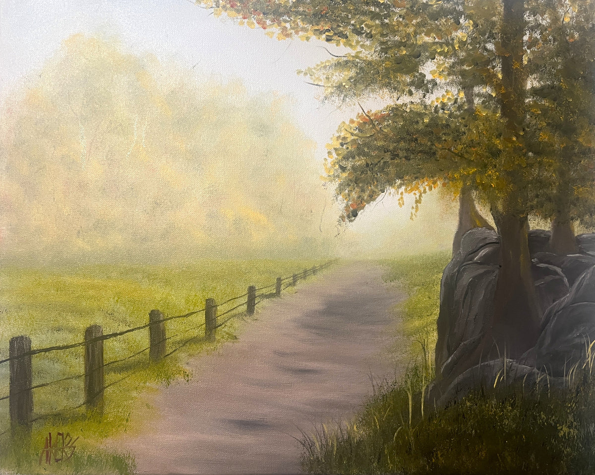 CLOSED - Paint Along with Aaron, "Road To Autumn", Sun, Oct. 18, 10am-4pm, Instructor Aaron Akers