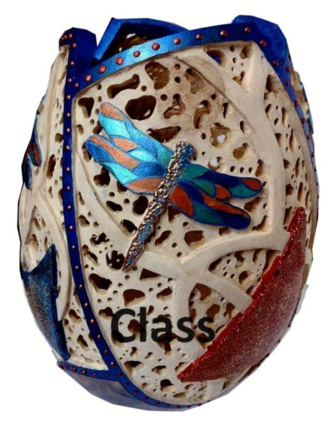Abstract Dragonfly Gourd, Sat. & Sun., June 8 & 9, 2024, 9am- 4pm, Instructor, Claudia Herber