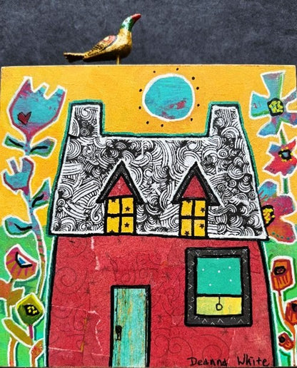 Home is Where the Heart is, Collage & Acrylic, Sat, Jan 24, 11 am - 4 pm, Instructor Deanna White