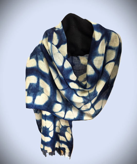 Scarf-Shibori Indigo 759