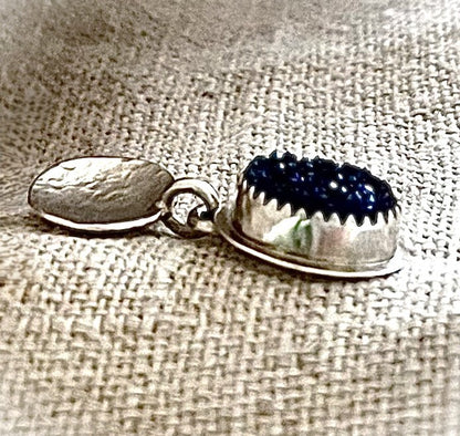 Earrings Blue Drusy Cabs 80