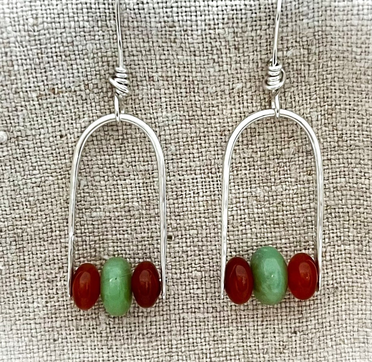 Earrings Carnelian/Jade 84