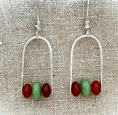 Earrings Carnelian/Jade 84