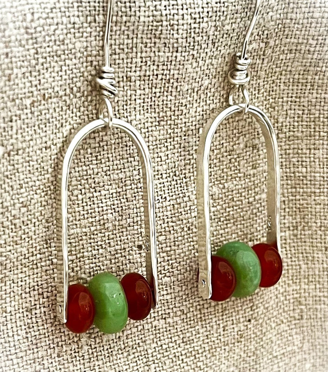 Earrings Carnelian/Jade 84
