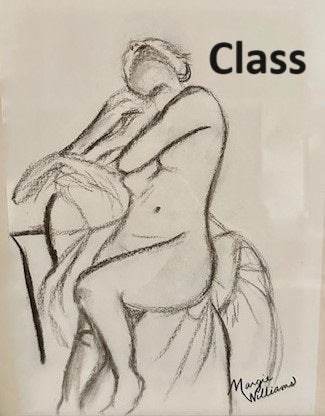 Life Drawing, Sat., May 11, 2024, 10AM - 12PM, Instructor, Margie Williams
