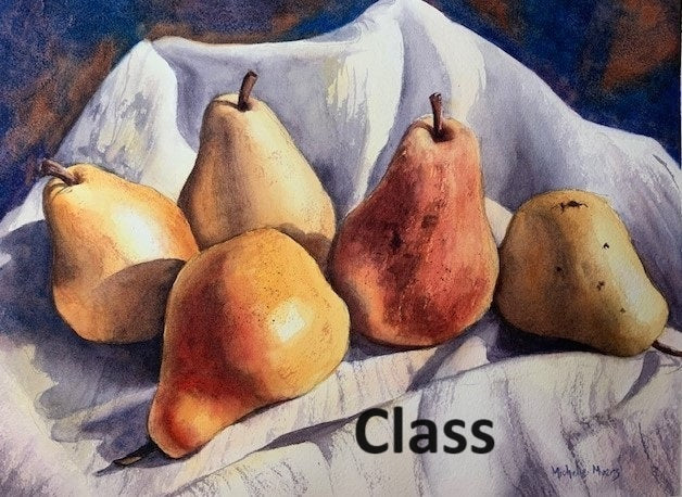 CLOSED 6 Week Watercolor Painting Series, Thurs'., Feb. 15, 22, 29, Mar. 7, 14, 21, 1:30 to 4PM, Instructor, Michelle Myers