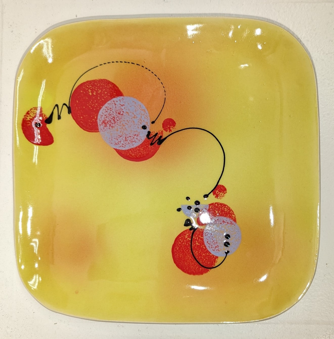 223 Large Square Plate, Yellow