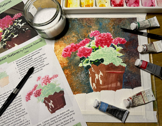 Salty Watercolor Textures, Sat., July 18, 10am - 4pm, Instructor, Patty Schmidt