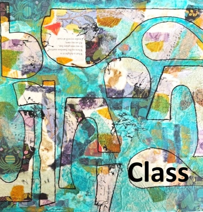 Stenciling Over Collage, Sat., March 1, 2025, 10AM -4PM, Instructor, Patricia McRae