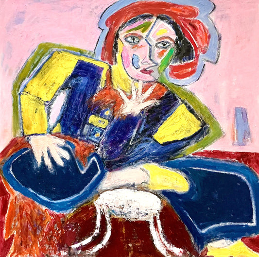 Woman on a White Stool