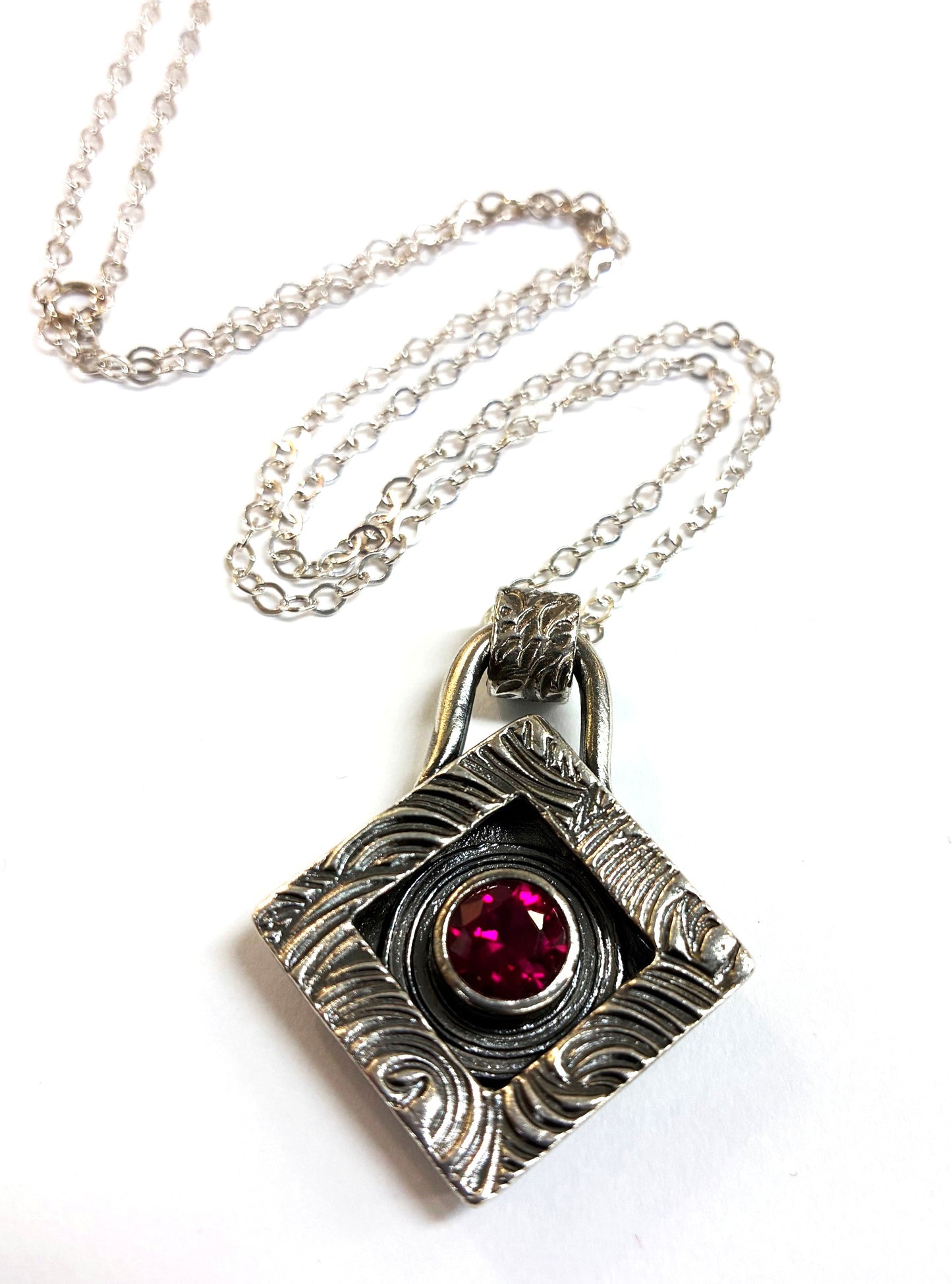 Pendant with Red Ruby CZ