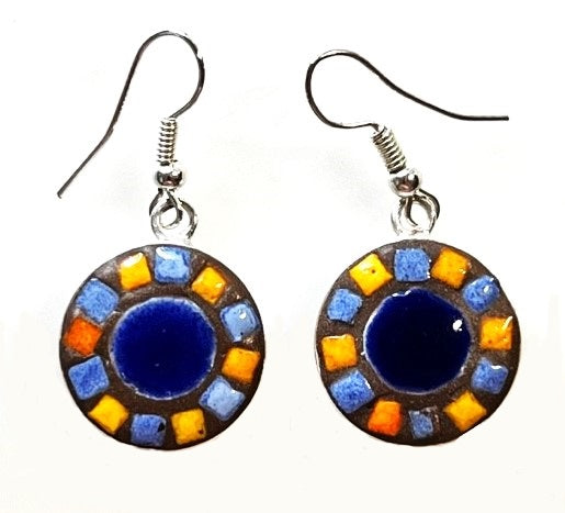 209 Mosaic Earrings, "SW Mandala"